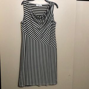 Women’s Jones Studio Striped Scoop Neck Dress, Size Large